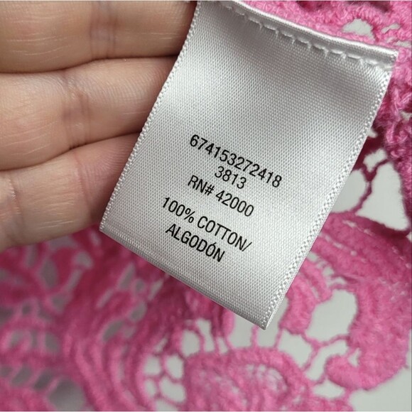 Y2k Light Pink crochet festival beachy crop cute cottage layering top small - Picture 4 of 6